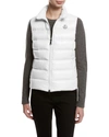 Moncler Ghany Shiny Quilted Puffer Vest In White