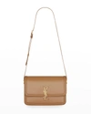 Saint Laurent Solferino Medium Ysl Shoulder Bag In Natural Tan