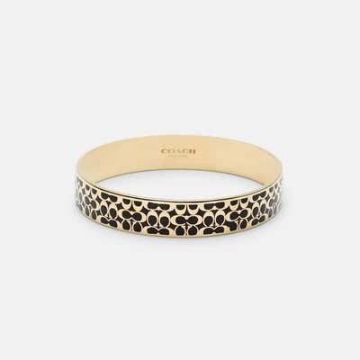 Coach Signature Bangle In Black