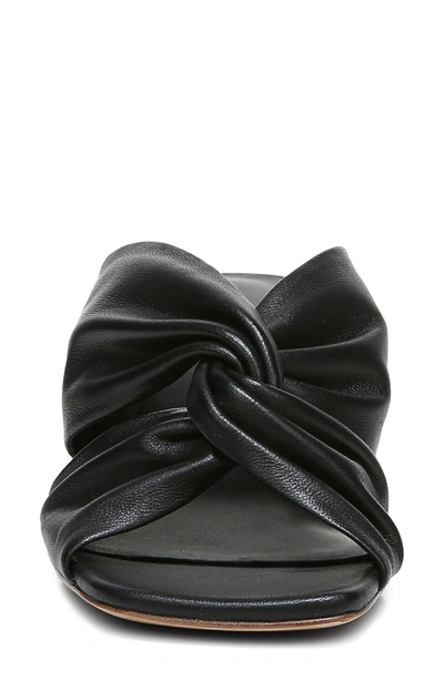 Vince Zoya Twisted Leather Sandals In Black