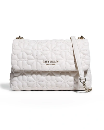 Kate Spade Bloom Small Quilted Leather Shoulder Bag In Ivory | ModeSens