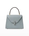 Valextra Iside Mini Leather Satchel Bag In Slate