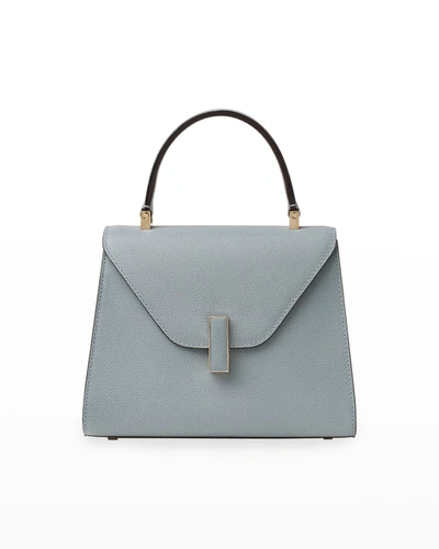 Valextra Iside Mini Leather Satchel Bag In Slate