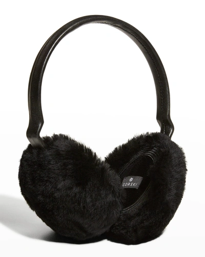 Gorski Lamb Shearling Earmuffs In Black