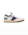 Rhude Rhecess Leather Sneakers In White / Black