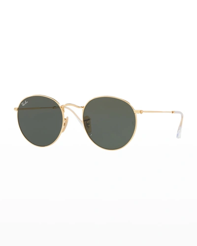 Ray Ban Rb3447 53mm Round Sunglasses In Gold