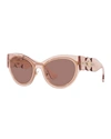 Versace Medusa Acetate Cat-eye Sunglasses In Transparent Pink