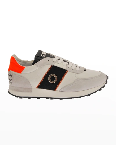 Costume National Men's Logo Mix-leather Trainer Trainers In White