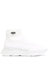 Philipp Plein Skywalker Sock Sneakers In Weiss
