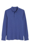 Cutter & Buck Advantage Drytec Long Sleeve Performance Polo In Tour Blue Heather