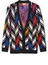 Saint Laurent Patterned Intarsia-knit Cardigan In Printed