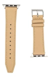 Rebecca Minkoff 20mm Smooth Leather Watch Strap In Nude