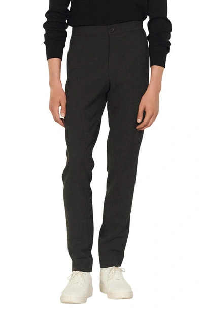 Sandro Jersey Trousers In Charcoal Grey