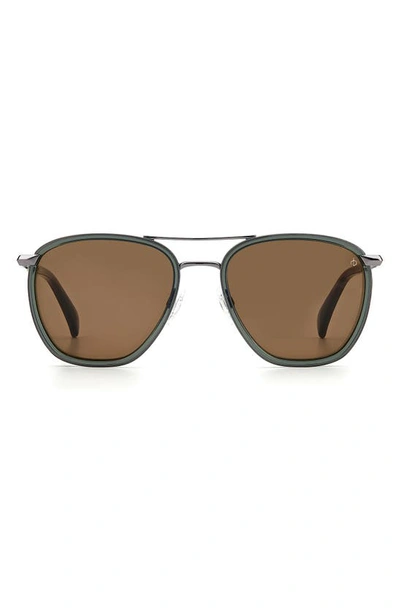 Rag & Bone 54mm Square Sunglasses In Green / Brown
