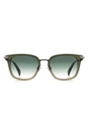 Rag & Bone 52mm Polarized Square Sunglasses In Green