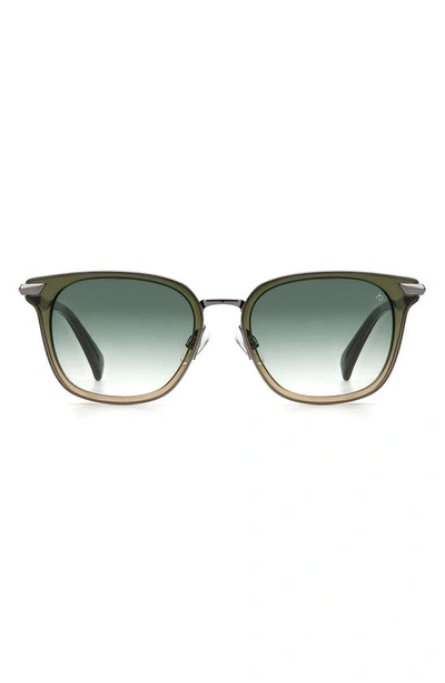Rag & Bone 52mm Polarized Square Sunglasses In Green / Green Shaded