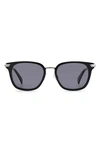 Rag & Bone 52mm Polarized Square Sunglasses In Black / Gray