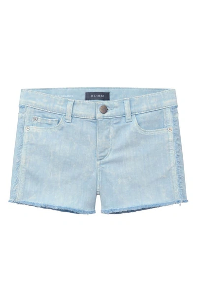 Dl Kids' Girl's Lucy Raw-edge Cut Off Shorts In Cloud Blue Frayed