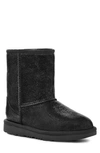 Ugg Kids' (r) Classic Short Ii Water Resistant Genuine Shearling Boot In Black Metallic Sparkle