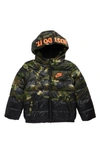 Nike Kids' Colorblock Down Jacket In Army Camo