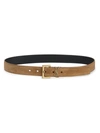 Saint Laurent Monogram Suede Belt In Earth