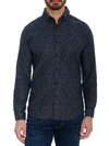 Robert Graham Bradbury Cotton Filigree Tailored Fit Button Down Shirt In Navy