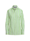 Ralph Lauren Capri Striped Cotton Shirt In Lime/white