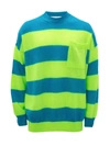 Jw Anderson Rugby Stripe Crewneck Sweater In Blue Green