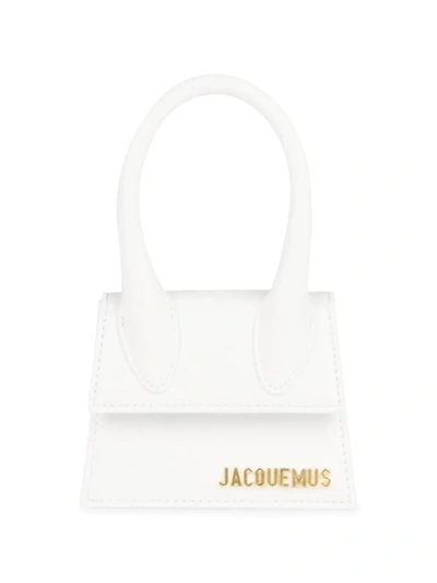 Jacquemus Signature Mini Le Chiquito Top Handle Bag In White