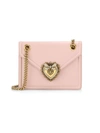 Dolce & Gabbana Small Devotion Leather Shoulder Bag In Powder Pink