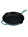 Le Creuset 11.75" Signature Iron Handle Skillet In Caribbean