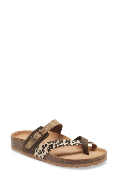 Bos. & Co. Parr Sandal In Animal Print Faux Fur