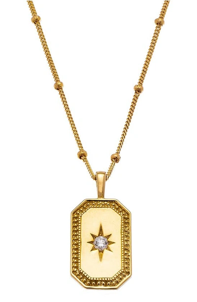 Sethi Couture Celeste Diamond Tag Pendant In Yellow Gold