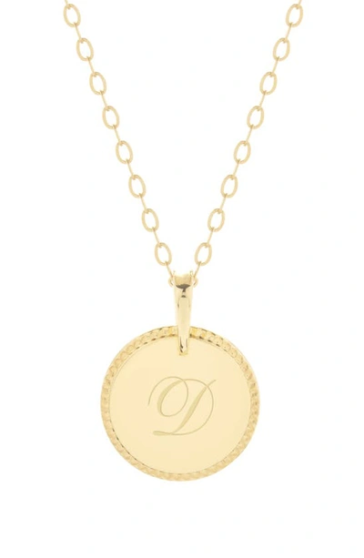 Brook & York Milia Initial Pendant Necklace In Gold D