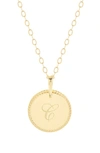 Brook & York Milia Initial Pendant Necklace In Gold C
