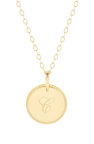 Brook & York Milia Initial Pendant Necklace In Gold C