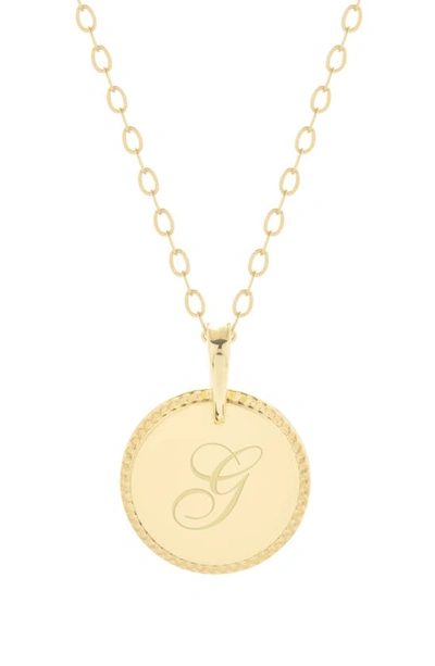 Brook & York Milia Initial Pendant Necklace In Gold G