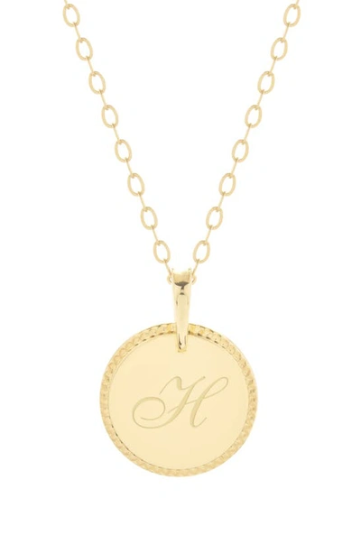 Brook & York Milia Initial Pendant Necklace In Gold H