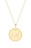 Brook & York Milia Initial Pendant Necklace In Gold M