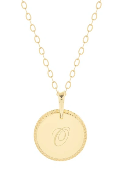 Brook & York Milia Initial Pendant Necklace In Gold O