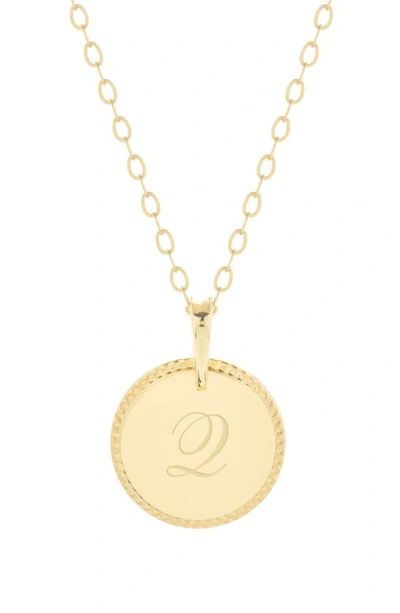 Brook & York Milia Initial Pendant Necklace In Gold Q