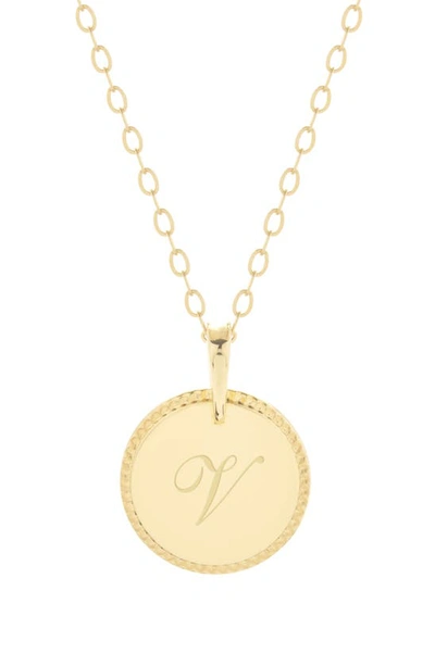 Brook & York Milia Initial Pendant Necklace In Gold V