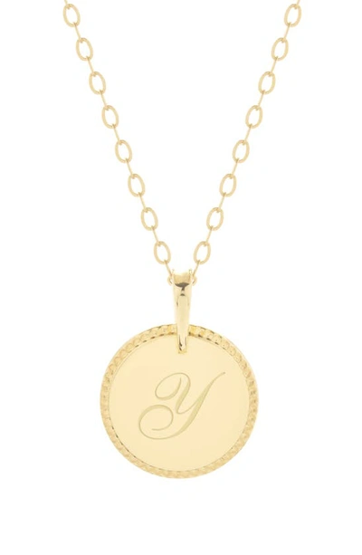 Brook & York Milia Initial Pendant Necklace In Gold Y