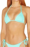 Hurley Itsy Bitsy Triangle Bikini Top In Isle Green