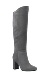 Calvin Klein Women's Almay Tall Knee High Heeled Dress Boots Women's Shoes In Gray