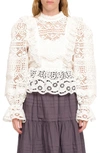 Sea Patrizia Ruffled Lace Tie-back Blouse In White