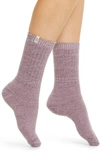 Ugg Ribbed Crew Socks In Mauve Fog / Midnight Purple