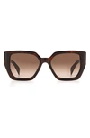 Rag & Bone 54mm Rectangular Sunglasses In Havana