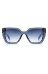 Rag & Bone 54mm Rectangular Sunglasses In Grey / Blue Grad Pink