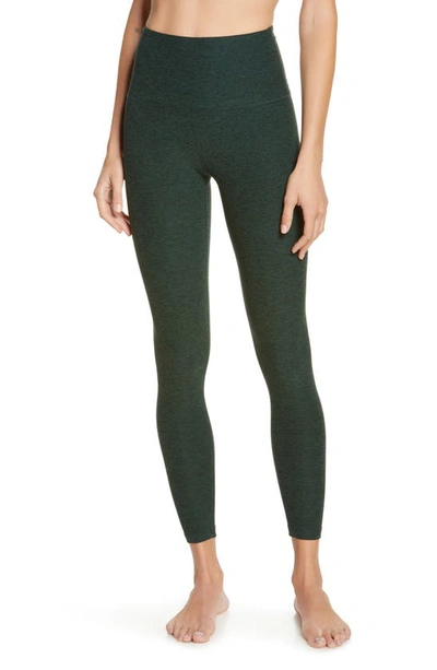 Beyond Yoga Caught In The Midi Space-dye High-waisted Legging In Bright Green